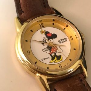 Minnie Mouse Lorus brown leather watch